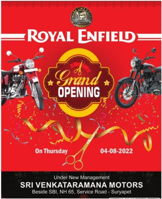 Royal Enfield Showroom Suryapet Contact Number - Roadtaka